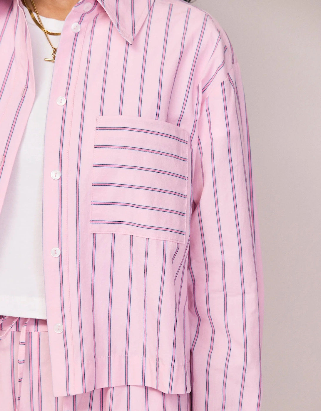 Pink Stripe Cotton Shirt