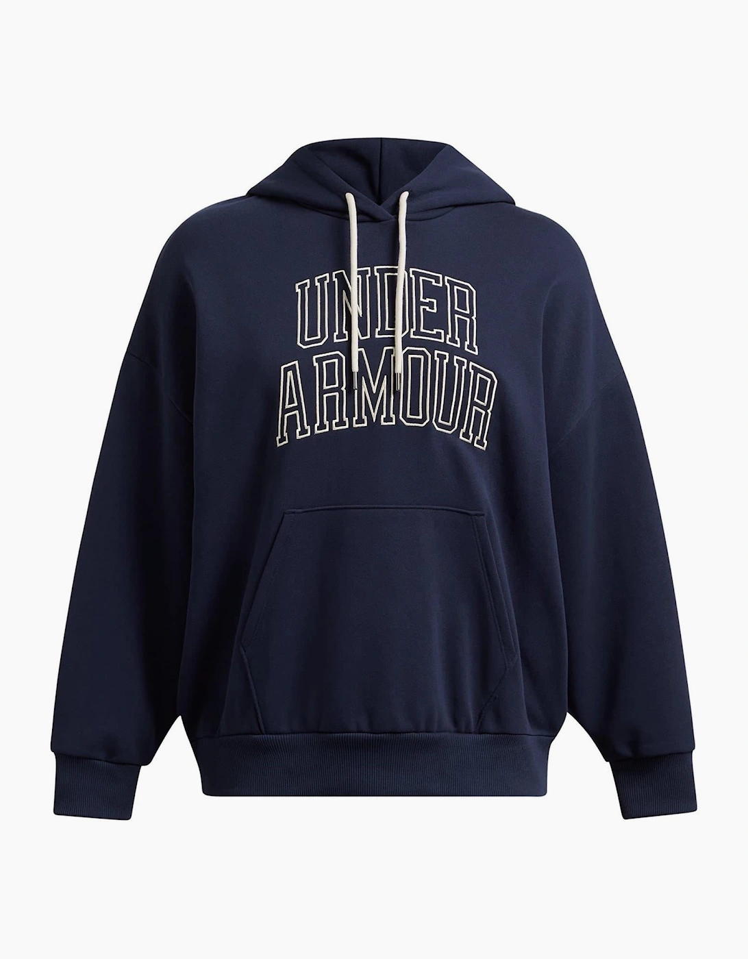 Under Armour Women's Blue Icon Hooded Neck Drop Shoulder Oversize Fit Top - Size: 8