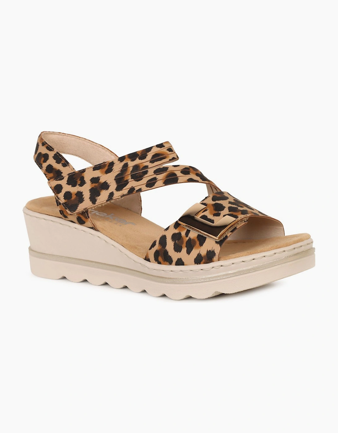 Rieker Women's Brown Haiti Wedge Heel Sandals - Size: 6.5