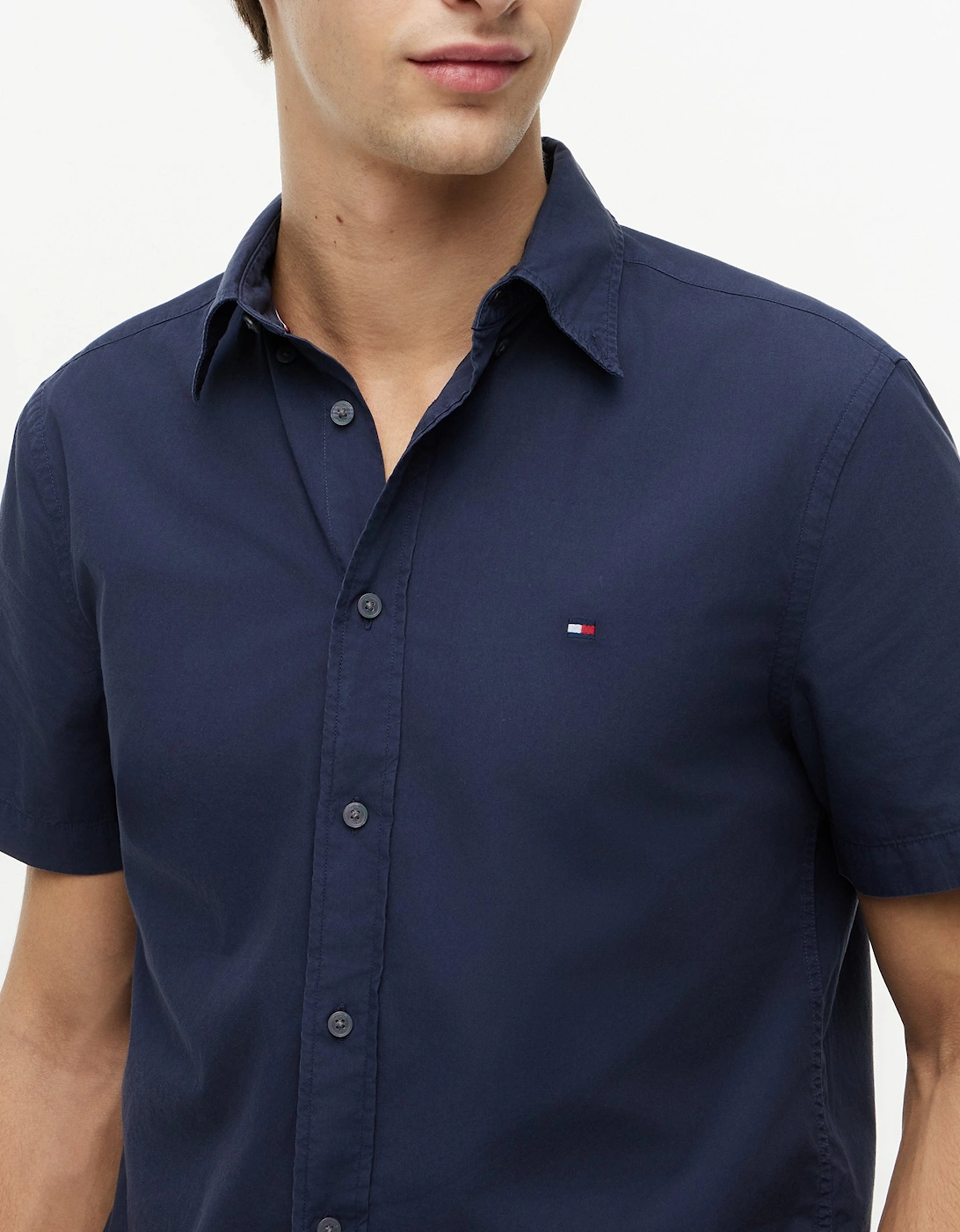 Tommy Hilfiger GMD Poplin Mens Short Sleeve Shirt - Carbon Navy