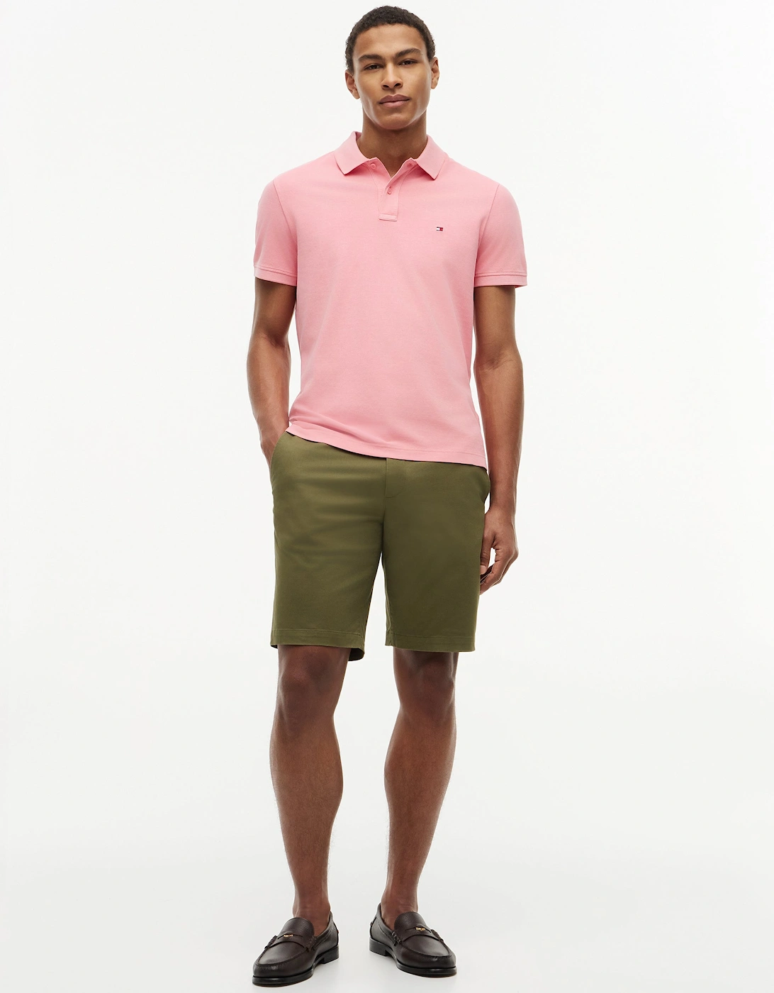 Tommy Hilfiger Garment Dyed Regular Fit Mens Polo - Doll Pink