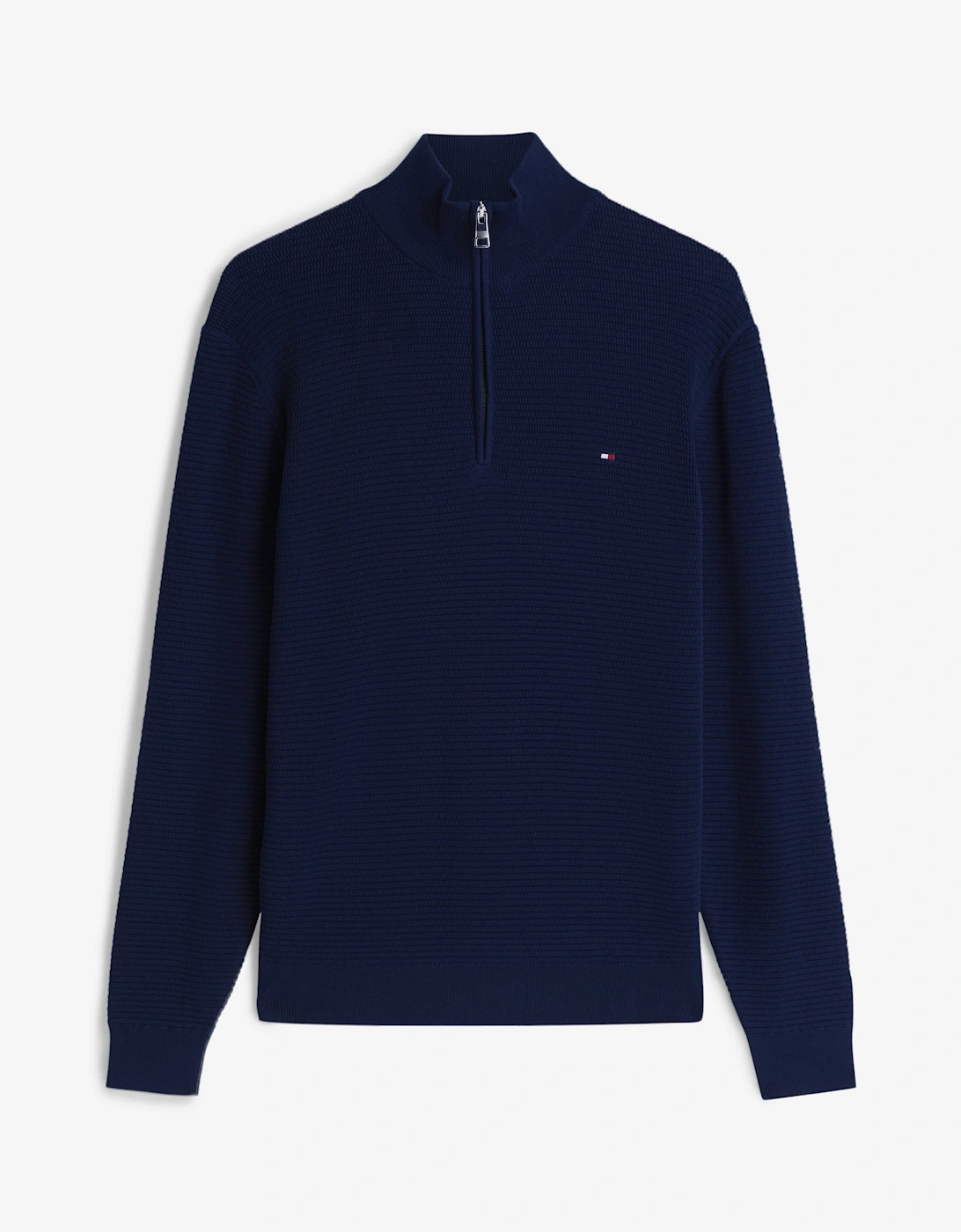 Tommy Hilfiger Seasonal Structure 1/4 Zip Mens Mock Neck Sweatshirt - Carbon Navy