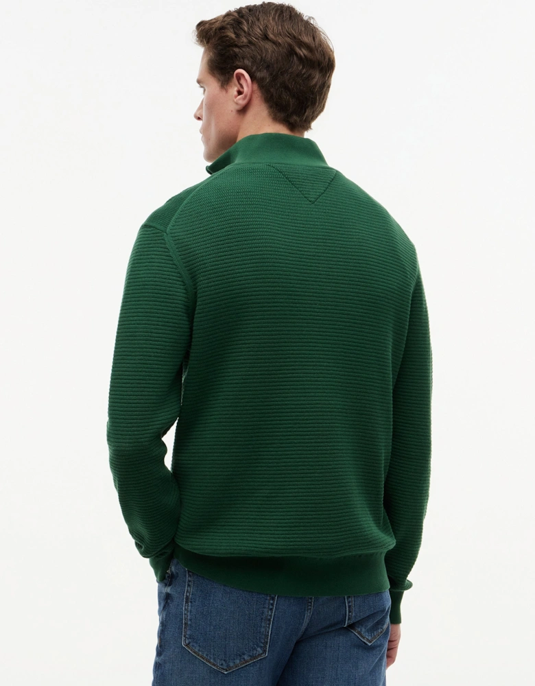 Tommy Hilfiger Seasonal Structure 1/4 Zip Mens Mock Neck Sweatshirt - Street Green