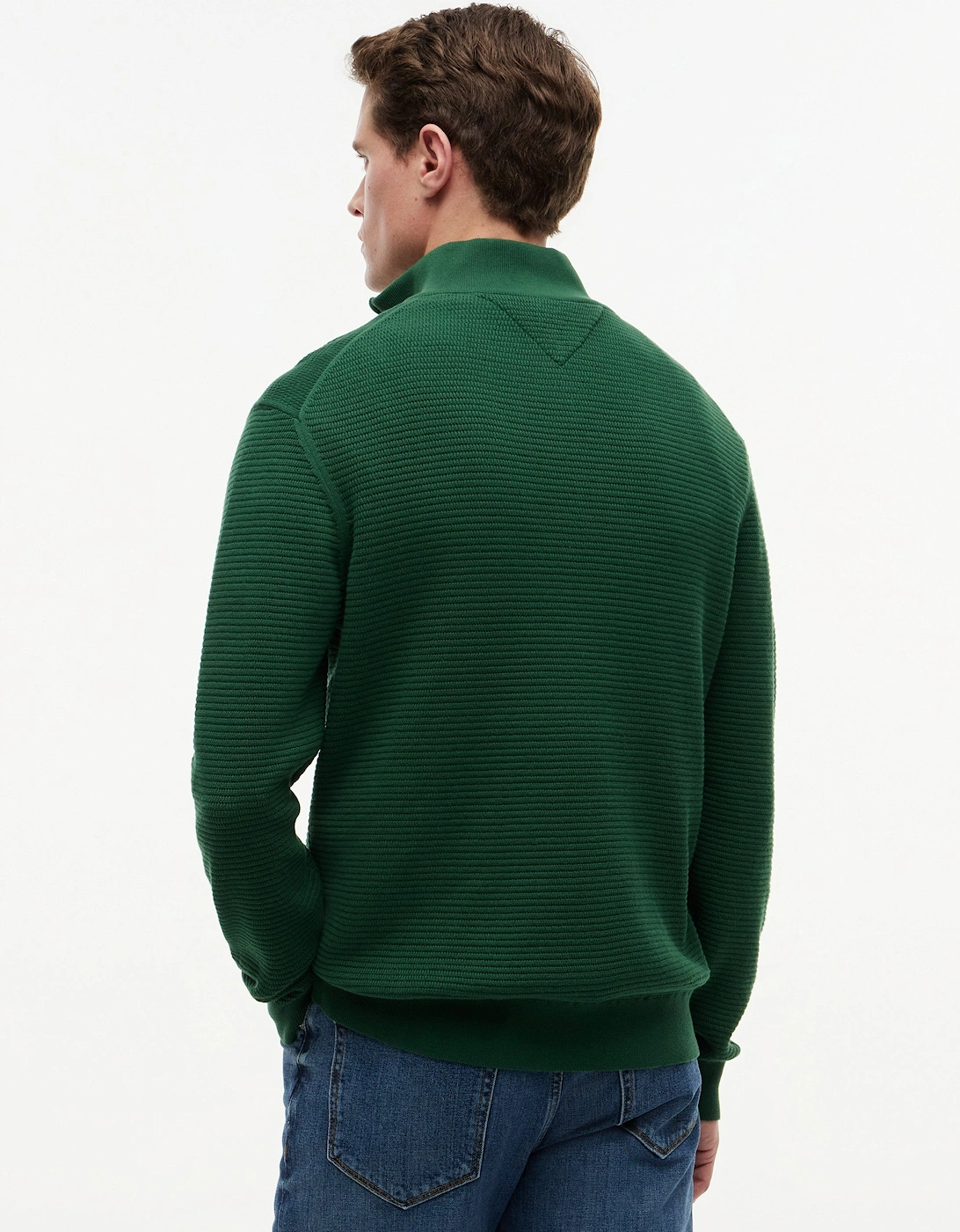 Tommy Hilfiger Seasonal Structure 1/4 Zip Mens Mock Neck Sweatshirt - Street Green