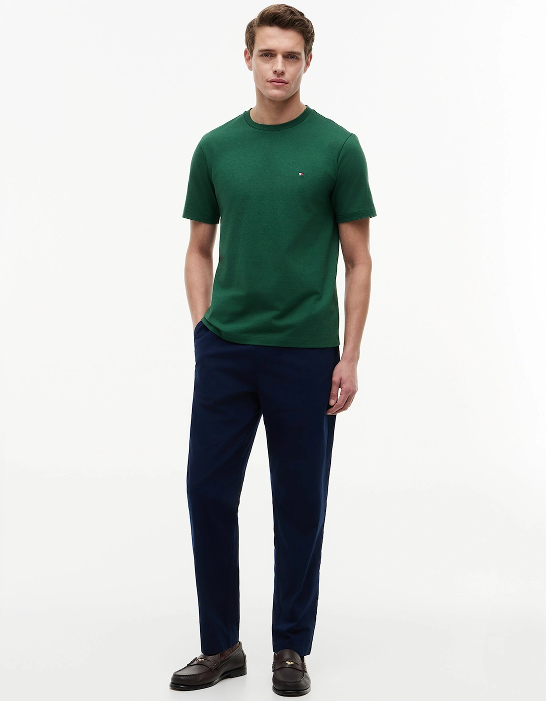 Tommy Hilfiger Essential Seasonal Regular Fit Solid Mens T-Shirt - Street Green