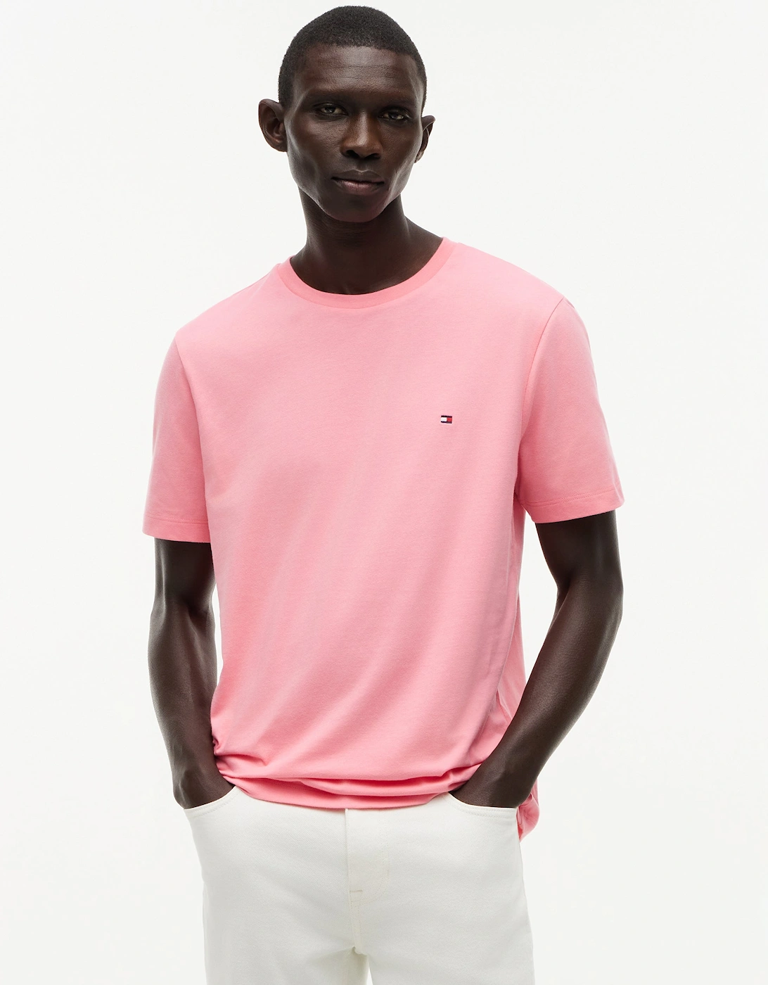Tommy Hilfiger Essential Seasonal Regular Fit Solid Mens T-Shirt - Doll Pink