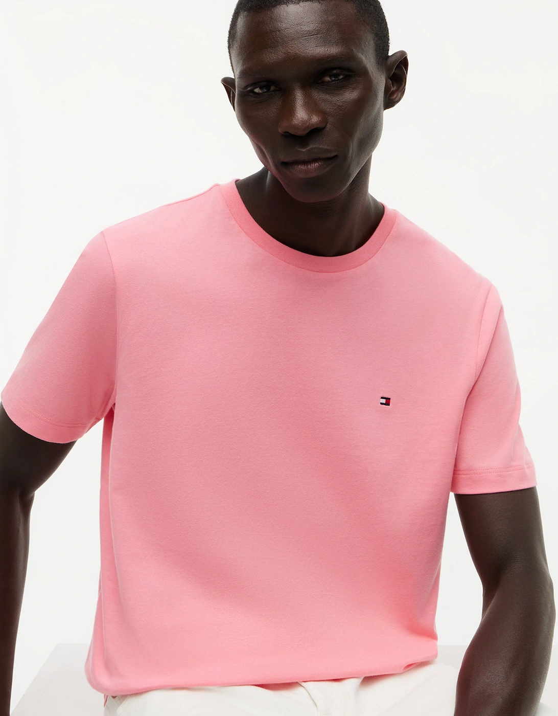 Tommy Hilfiger Essential Seasonal Regular Fit Solid Mens T-Shirt - Doll Pink