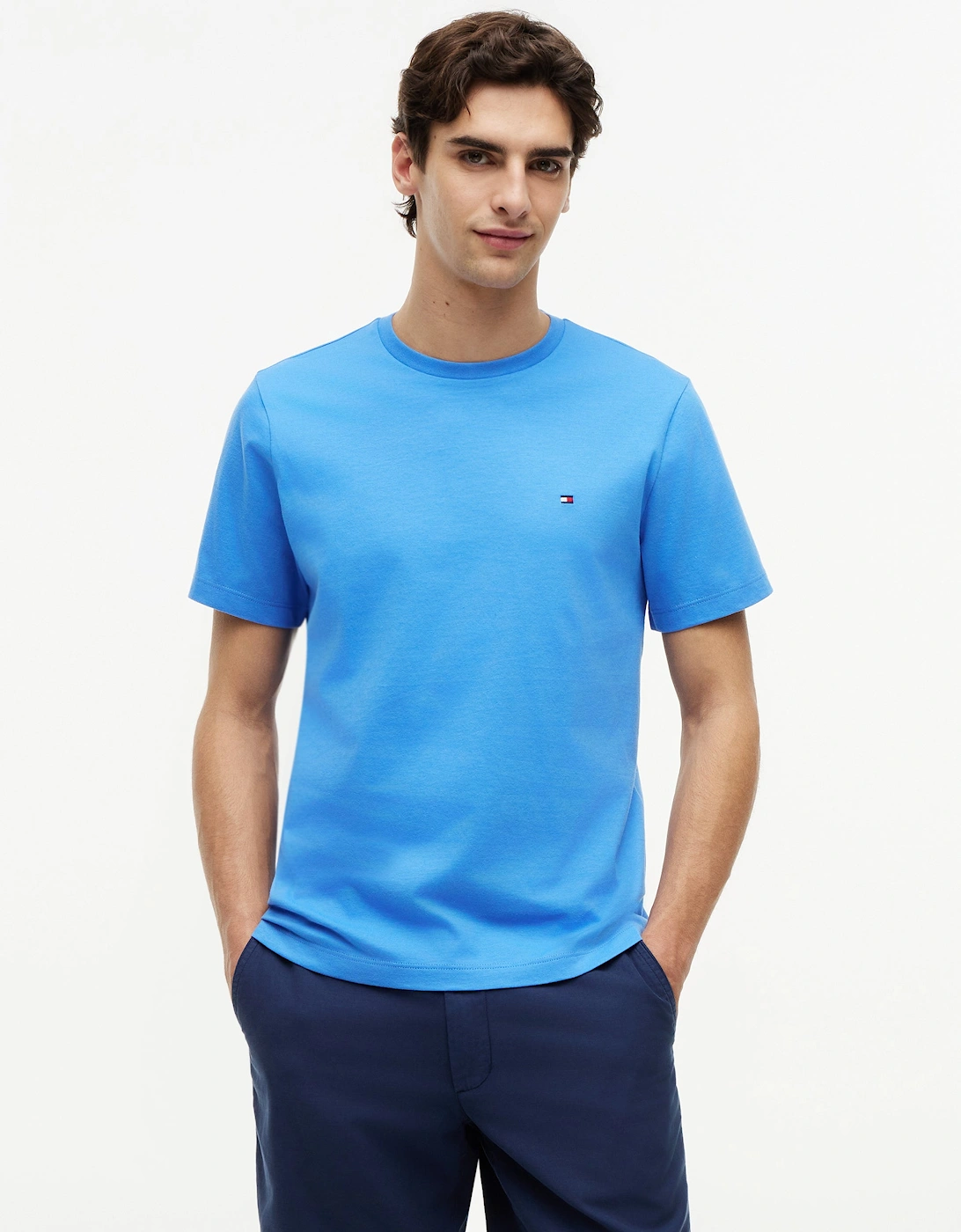 Tommy Hilfiger Essential Seasonal Regular Fit Solid Mens T-Shirt - Blue Spell
