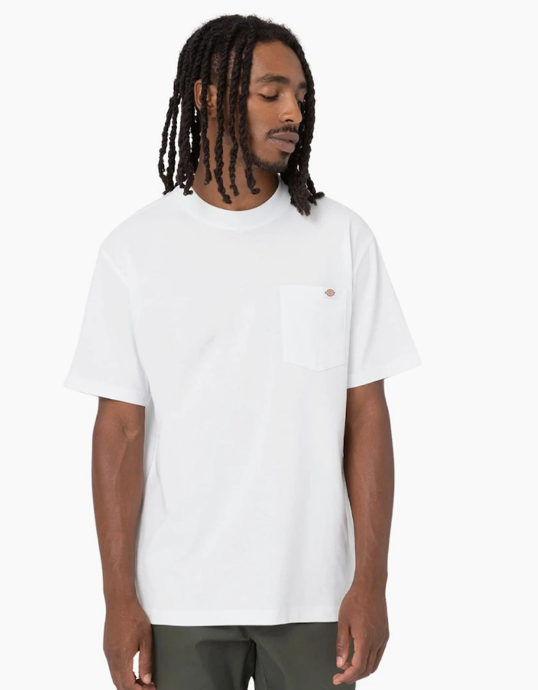 Dickies Men's Black Luray Light Weight Pocket White T-Shirt - Size: 38