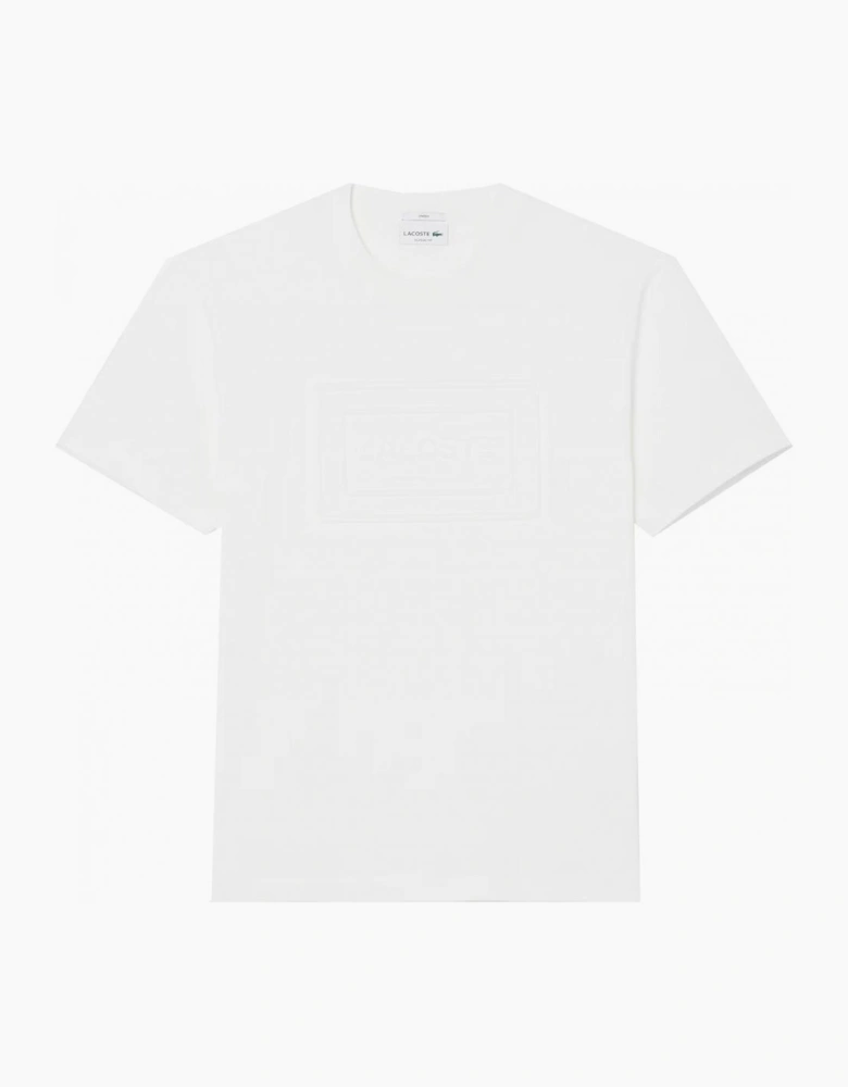 Lacoste Men's White Embossed Polo T-shirt
