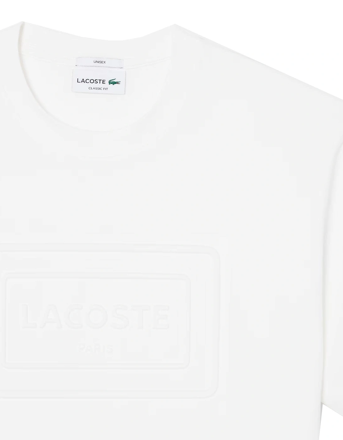 Lacoste Men's White Embossed Polo T-shirt