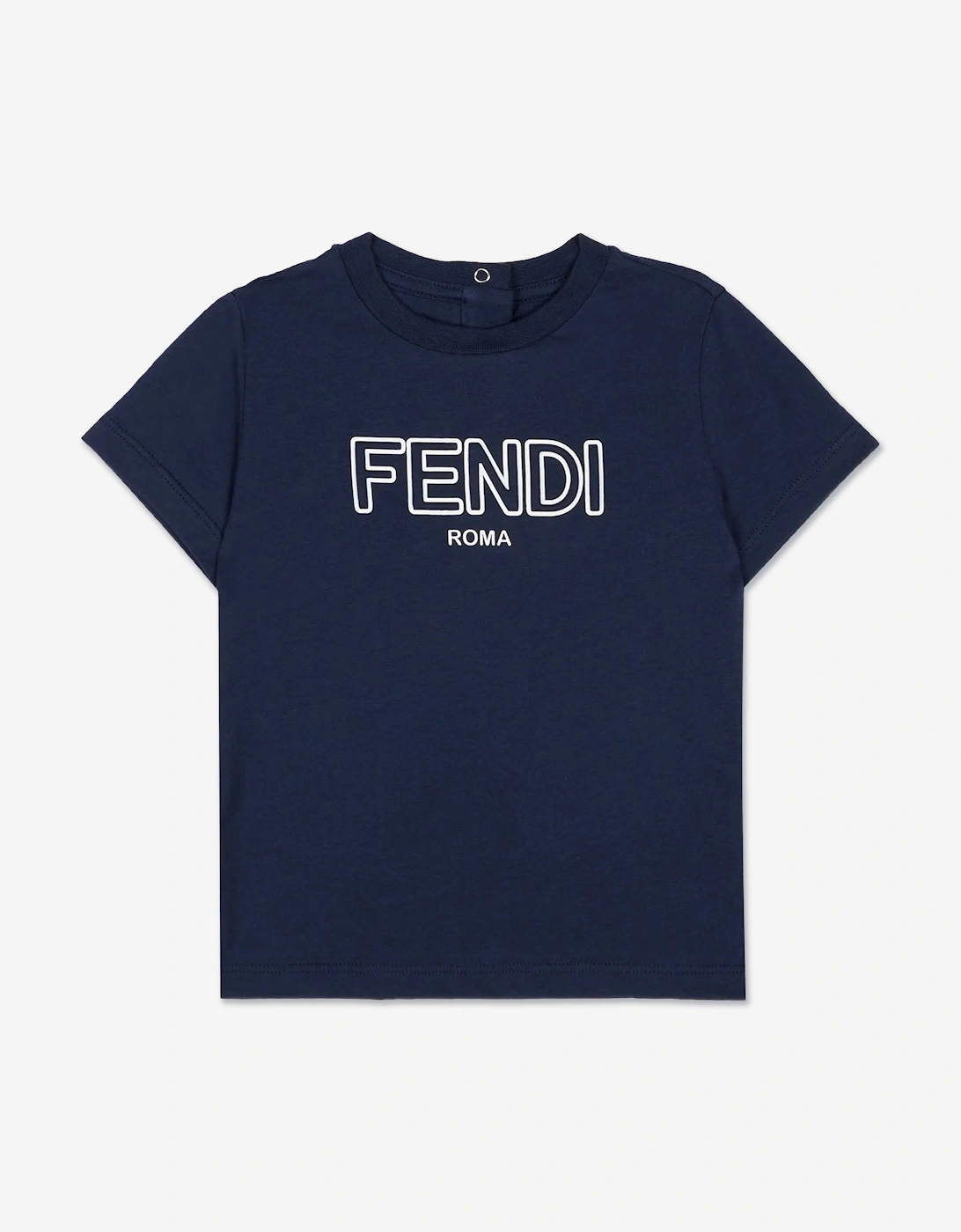 Fendi Baby Boys Logo T-Shirt in Navy