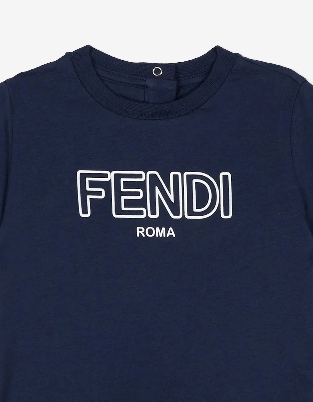 Fendi Baby Boys Logo T-Shirt in Navy