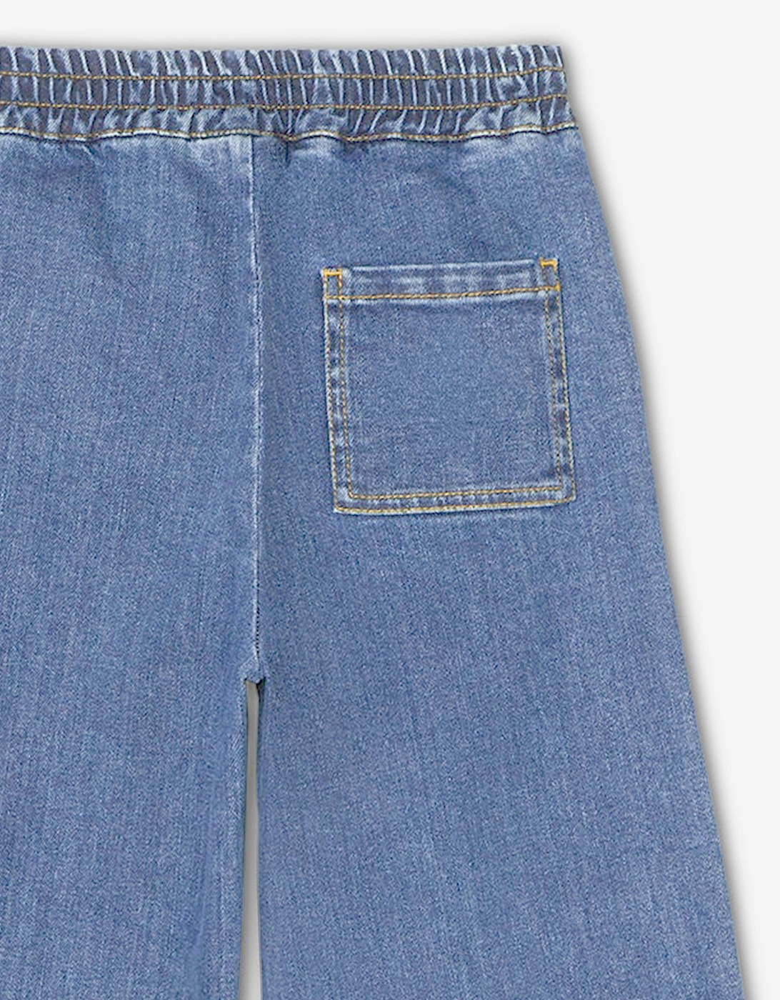 Fendi Girls Wide Leg Jeans in Blue