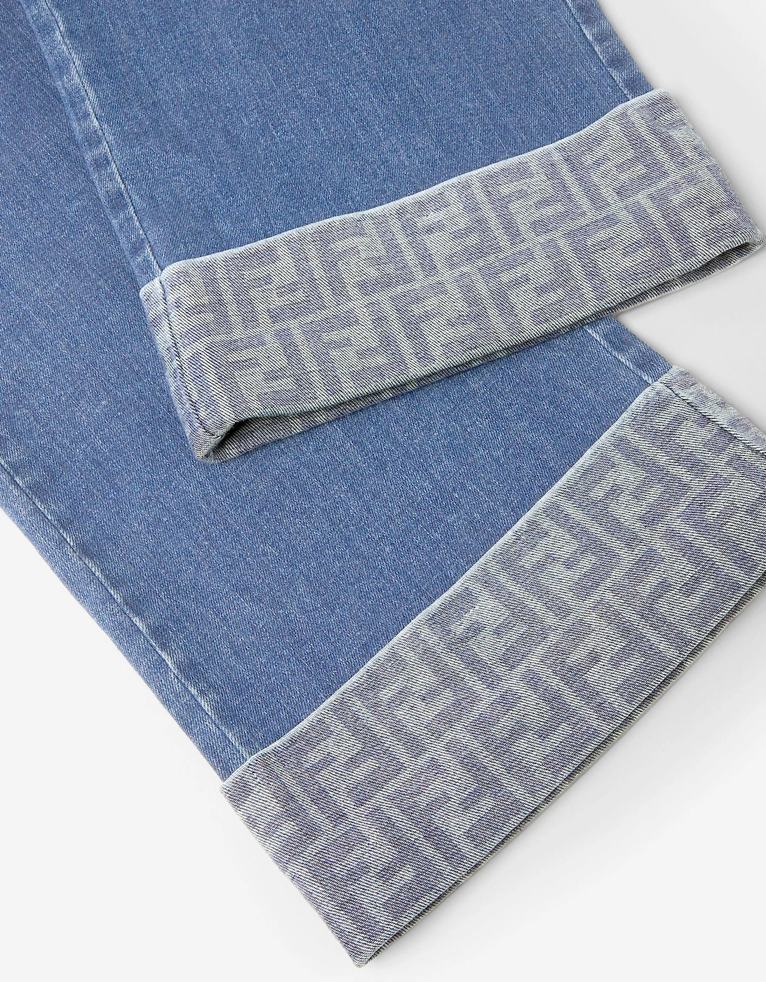 Fendi Girls Wide Leg Jeans in Blue