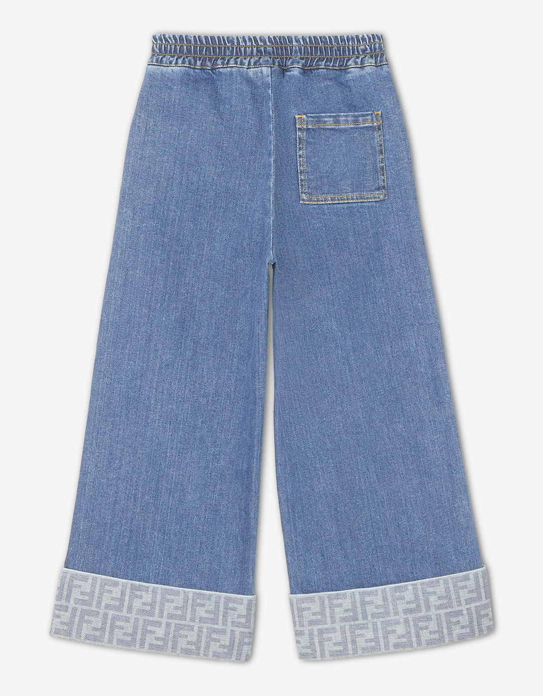 Fendi Girls Wide Leg Jeans in Blue
