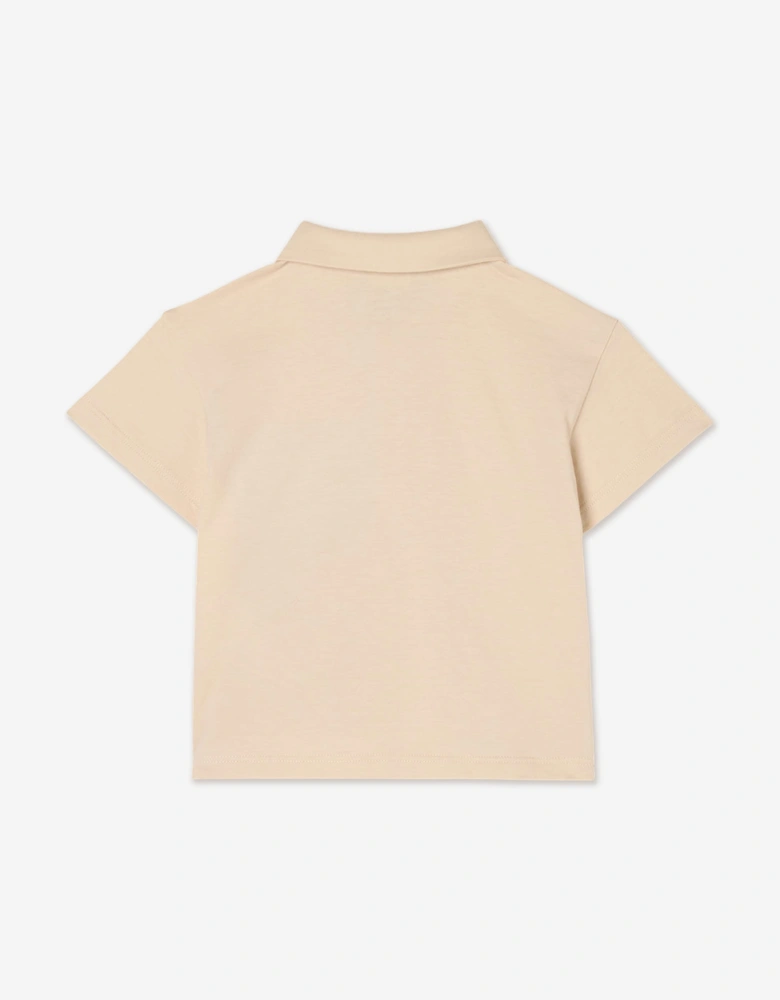 Fendi Baby Boys FF Pocket Polo Shirt in Beige