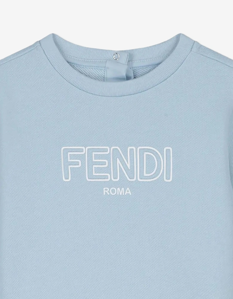 Fendi Baby Boys Logo Sweatshirt in Blue