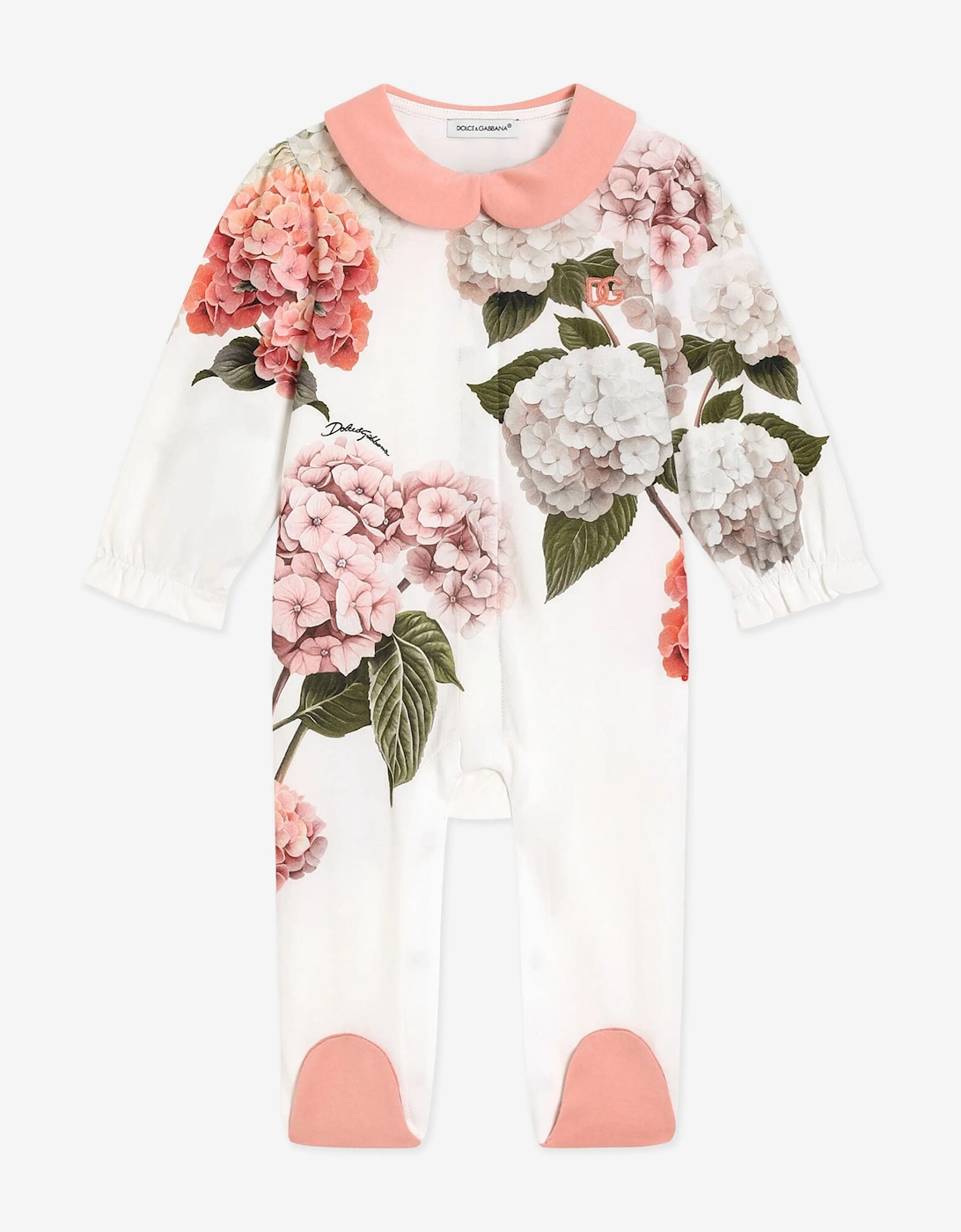 Dolce & Gabbana Baby Girls Hydrangea Babygrow Set in Pink