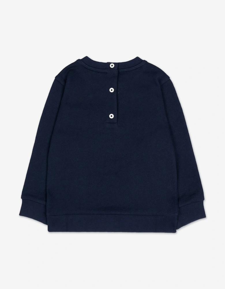 Fendi Baby Boys Logo Sweatshirt in Navy