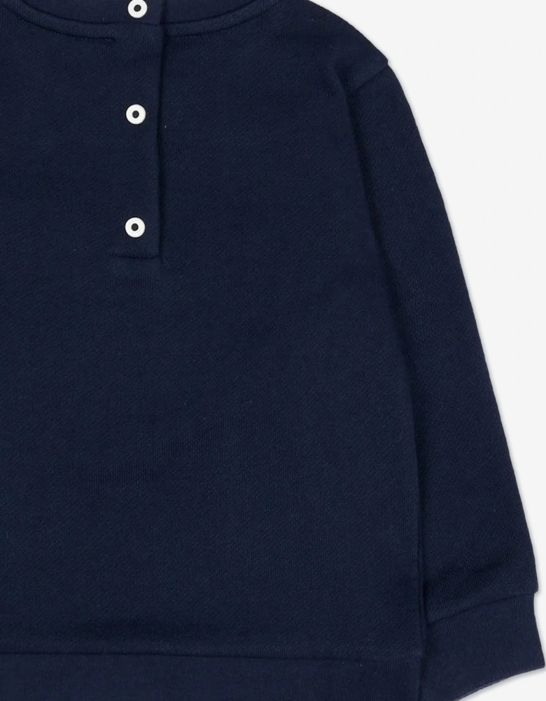 Fendi Baby Boys Logo Sweatshirt in Navy