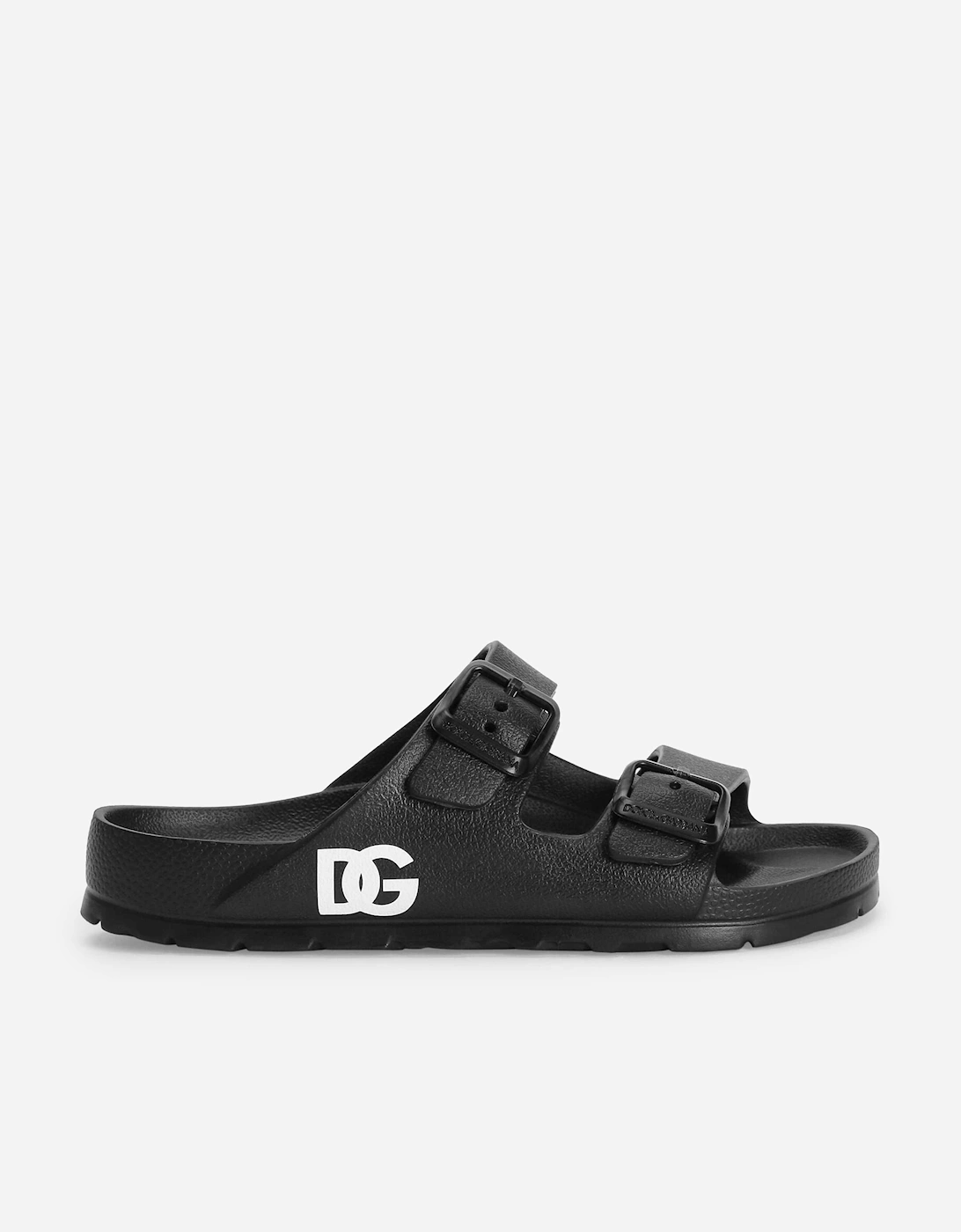 Dolce & Gabbana Boys Black 'S Eva Dg Sliders In  Size 31 Kids