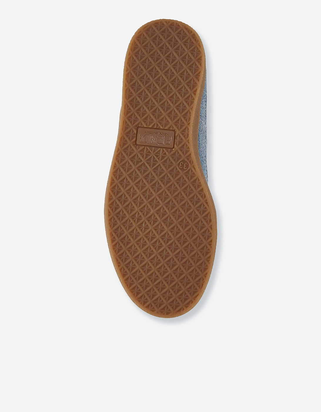 Fendi Kids Leather Logo Trainers in Blue