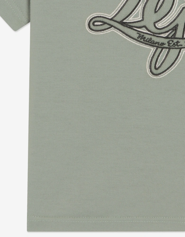 Dolce & Gabbana Baby Boys Embroidered Logo T-Shirt in Green
