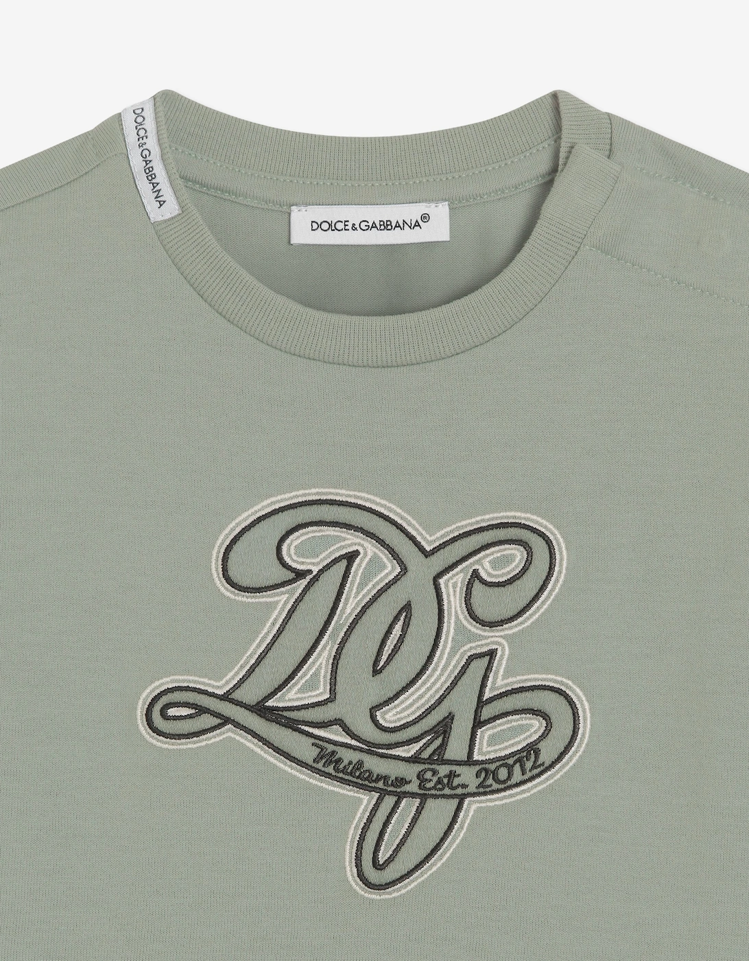 Dolce & Gabbana Baby Boys Embroidered Logo T-Shirt in Green