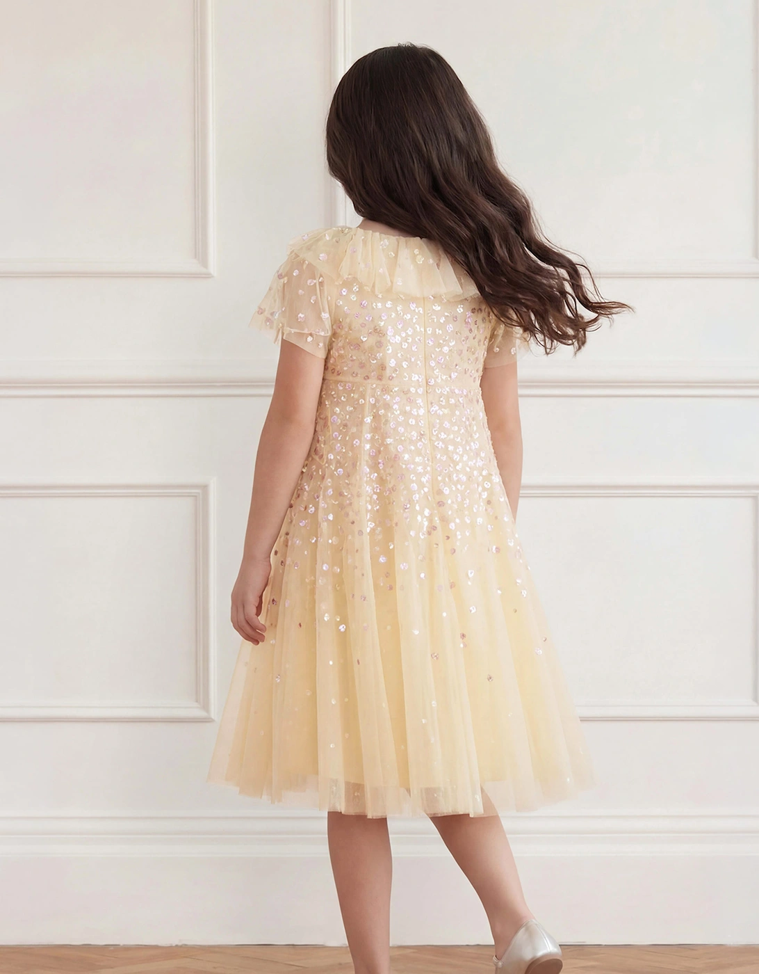Needle & Thread Girls Candy Dot Dress in Yellow
