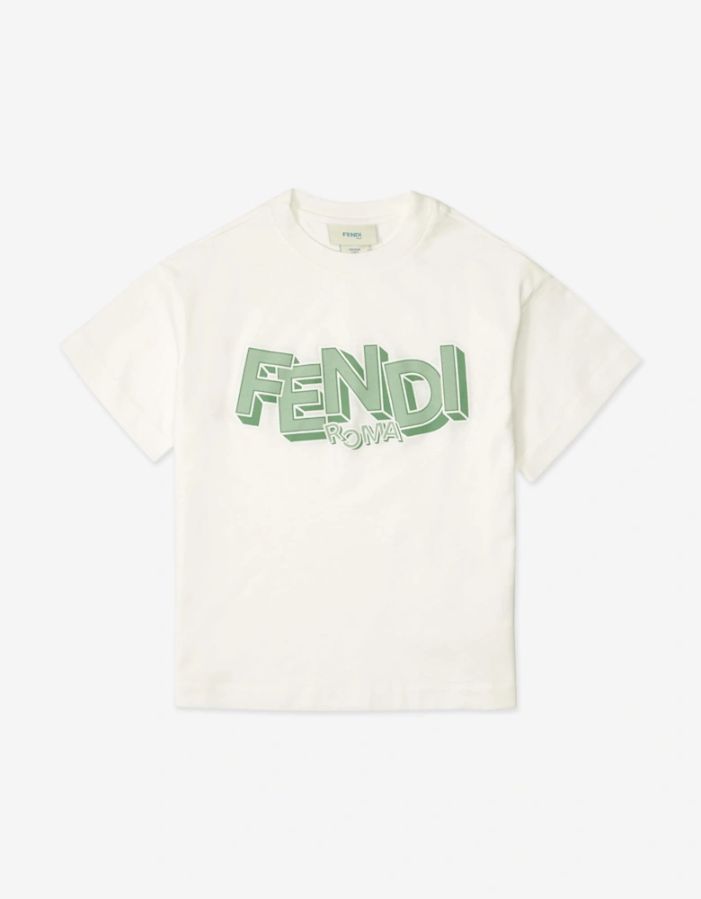 Fendi Boys Logo T-Shirt in White