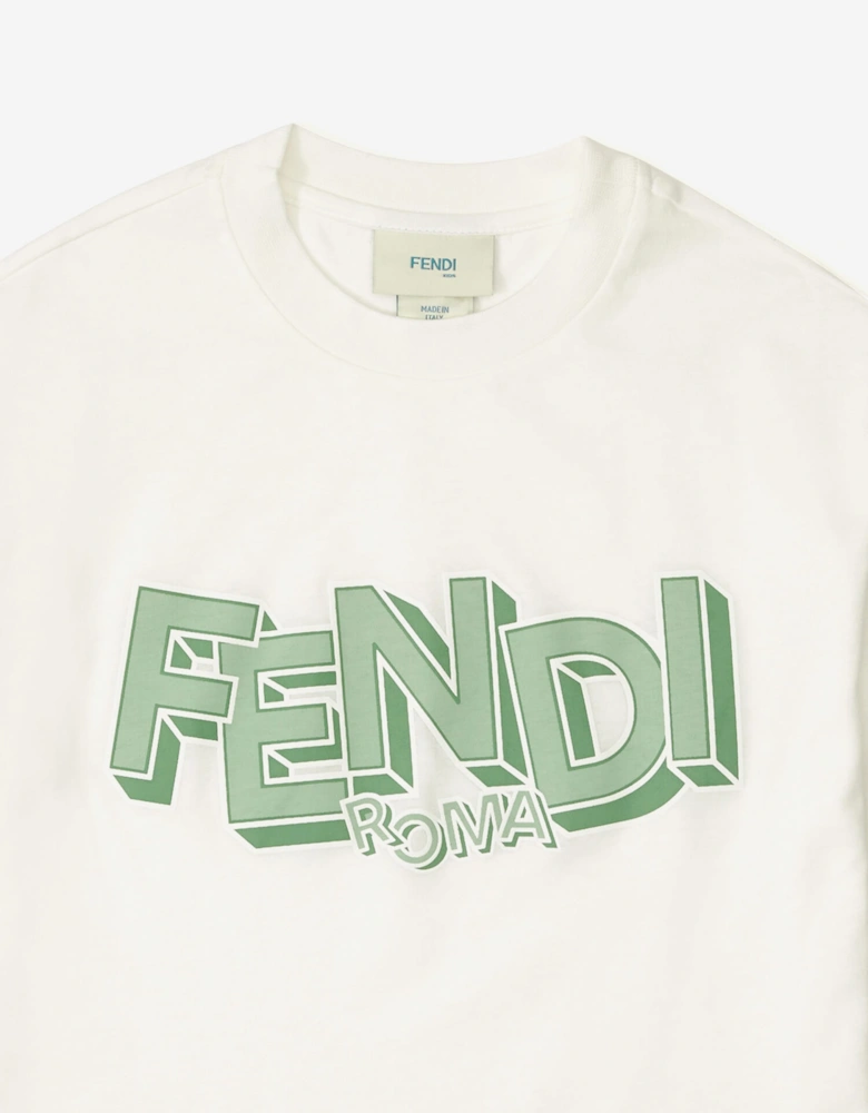 Fendi Boys Logo T-Shirt in White
