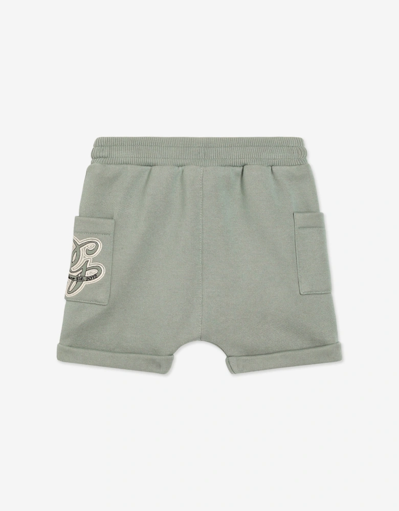 Dolce & Gabbana Baby Boys Embroidered Logo Shorts in Green