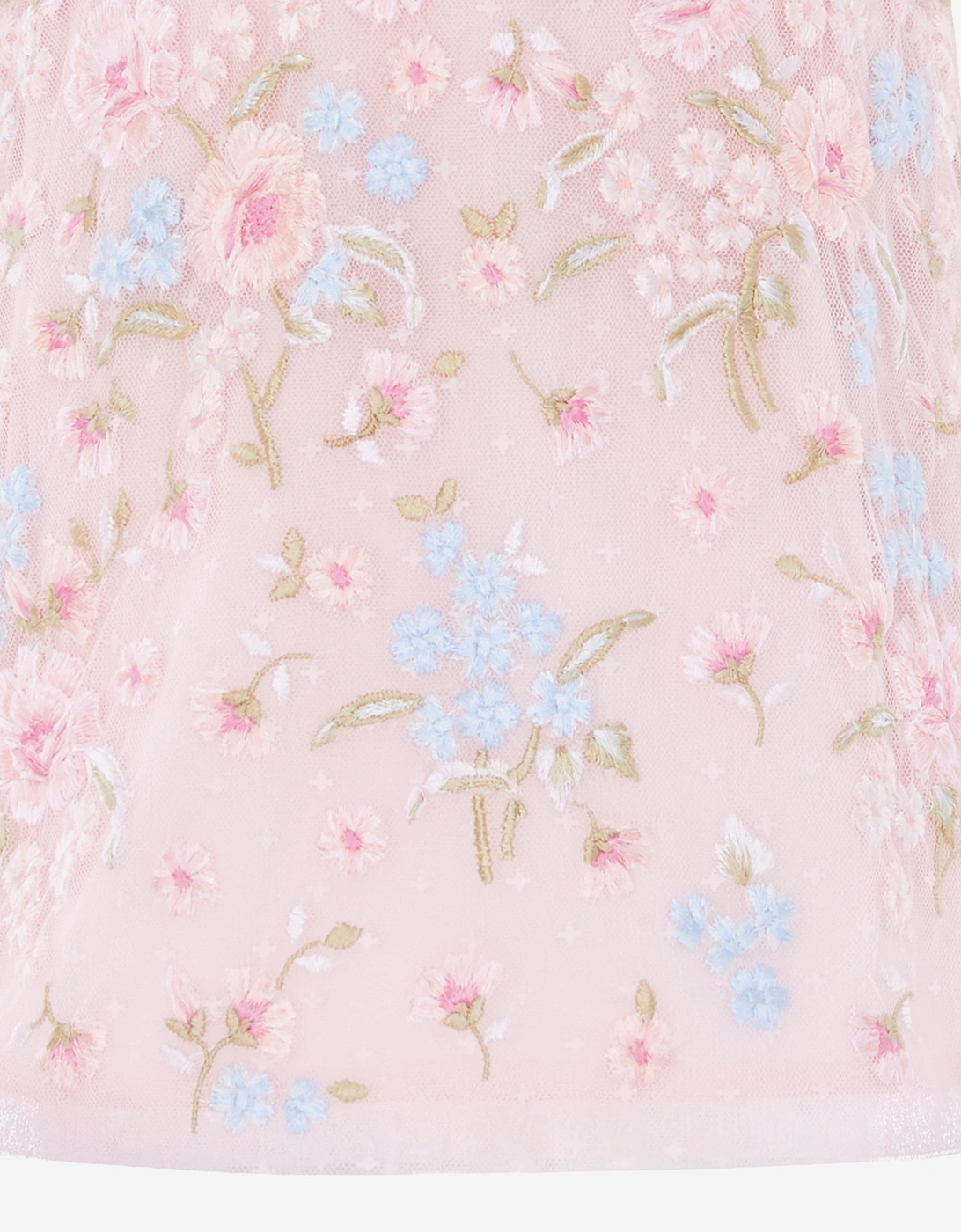 Needle & Thread Girls Peony Bouquet Puff Sleeve Dress in Pink