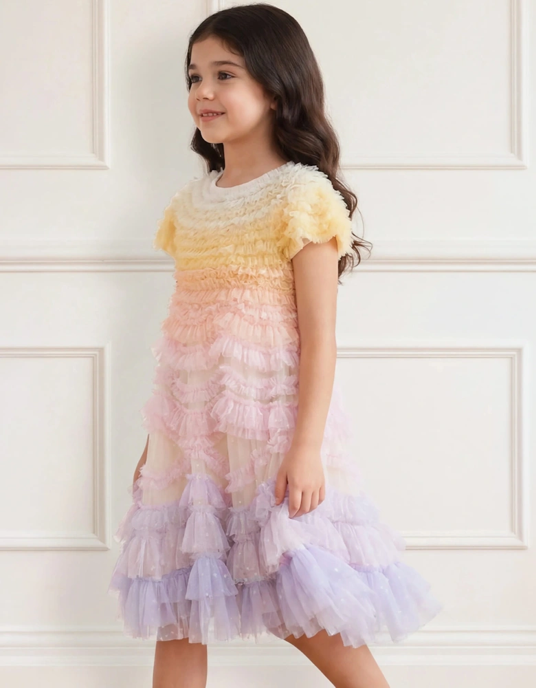 Needle & Thread Girls Wild Rose Ombre Dress in Multicolour