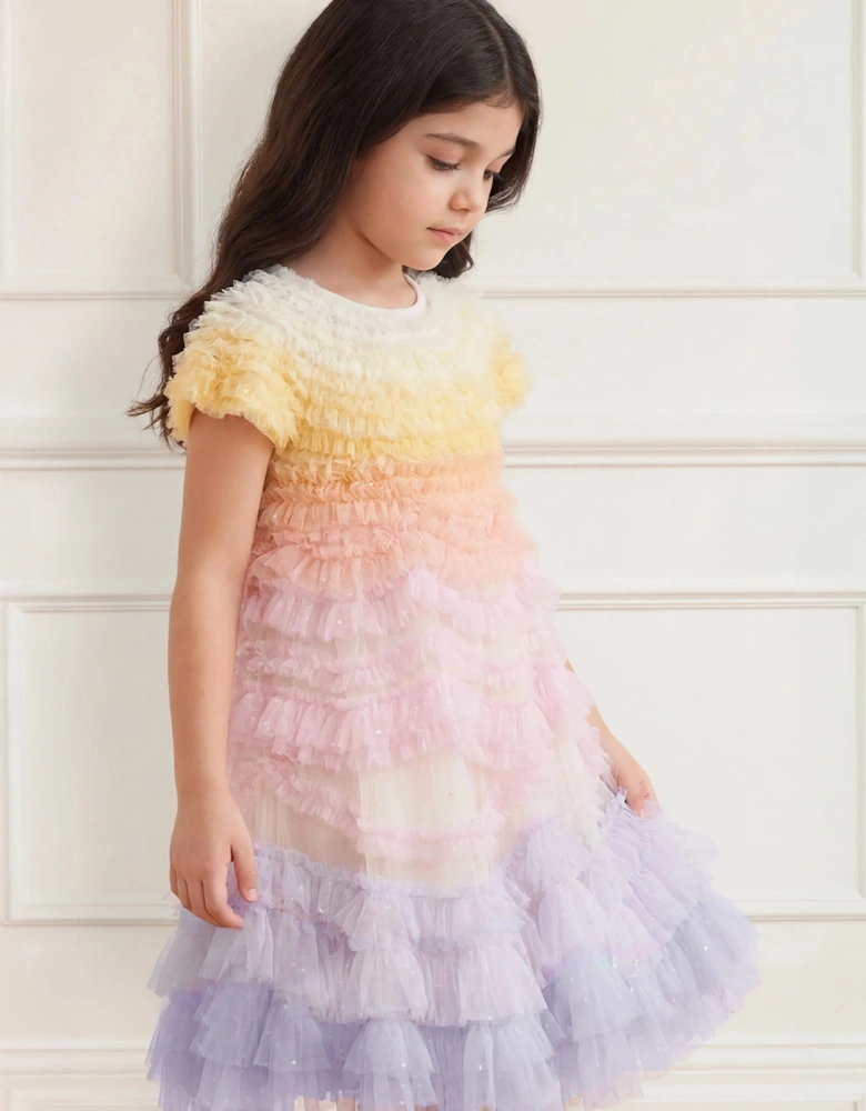 Needle & Thread Girls Wild Rose Ombre Dress in Multicolour