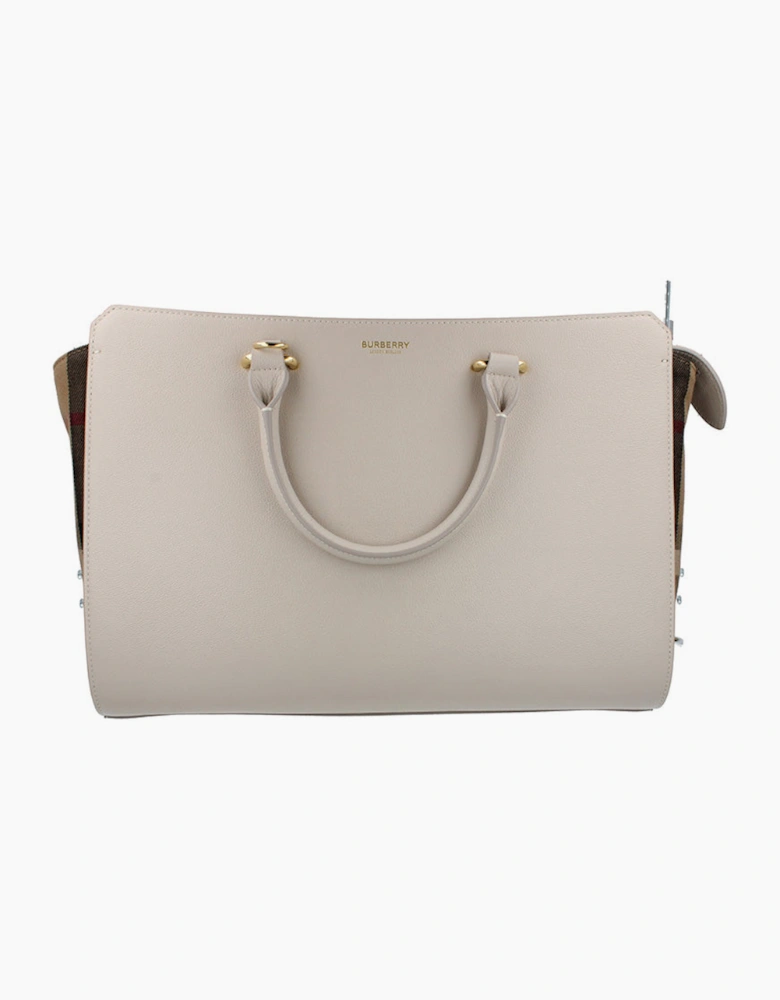 Burberry Banwell Medium Leather Handbag - Limestone
