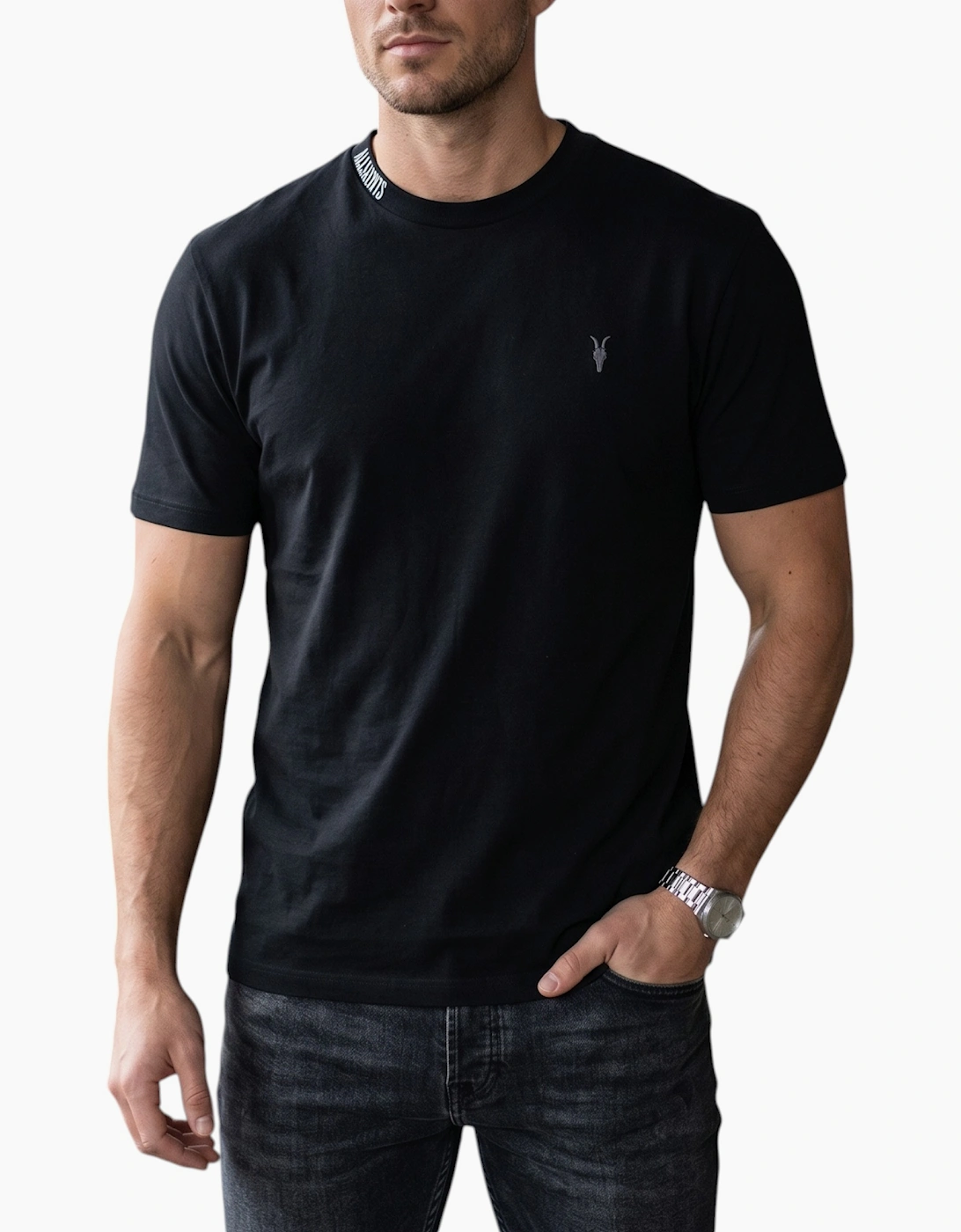 AllSaints Allsaints Men's All Saints Mens Short Sleeve T Shirts Casual Tee Summer Crew Neck T Shirt XS-XL - Black