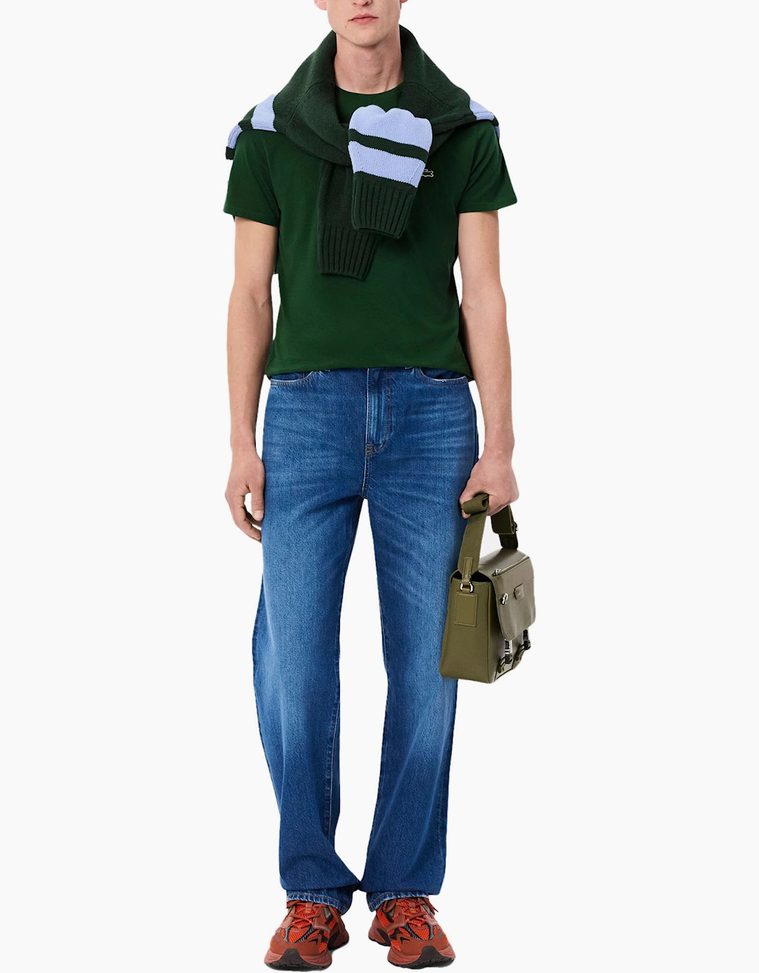 Lacoste Mens T Shirts TH6709 Crew Neck Top