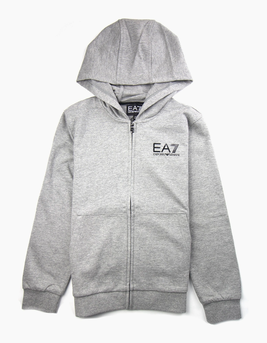 EA7 Junior Chest Logo Zip Up Hoody Grey, 3 of 2