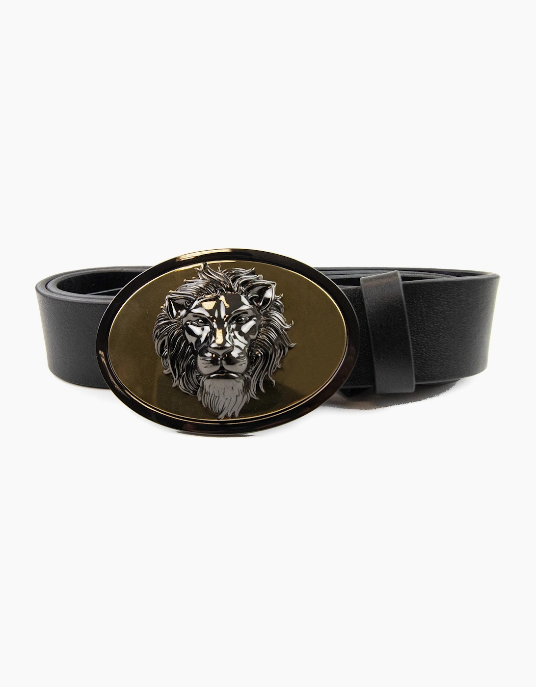 Versace Versus Oval Lion Head Buckle Belt Black, 4 of 3