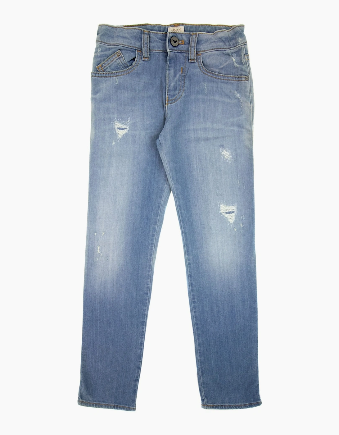 Armani Junior J15 Ripped Stretchy Jeans Denim Blue, 5 of 4