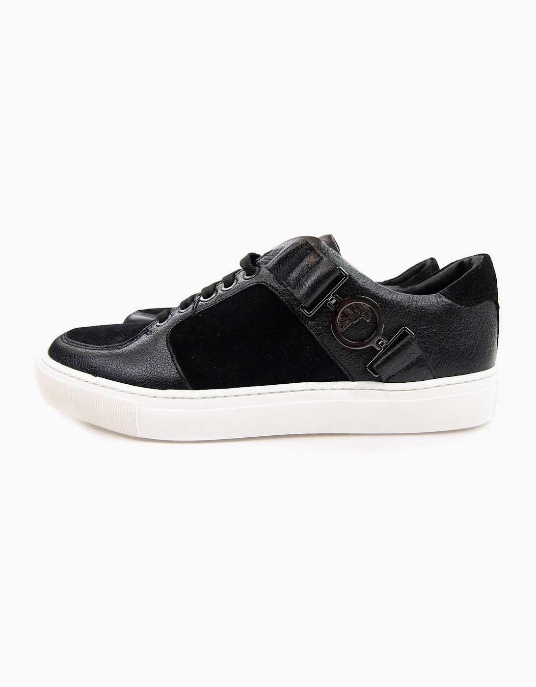 Versace Collection Leather & Suede Sneakers Black/white
