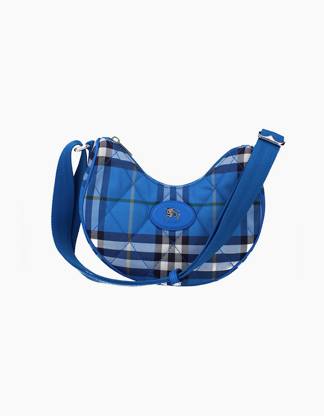 Burberry Women's Blue Check Horseshoe Cross - Body Bag Size 20