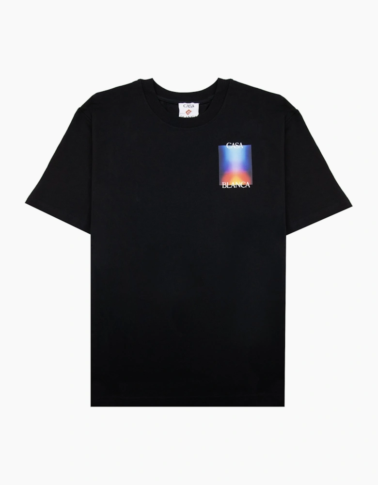 Casablanca Gradient Stacked Logo T Shirt Black 001