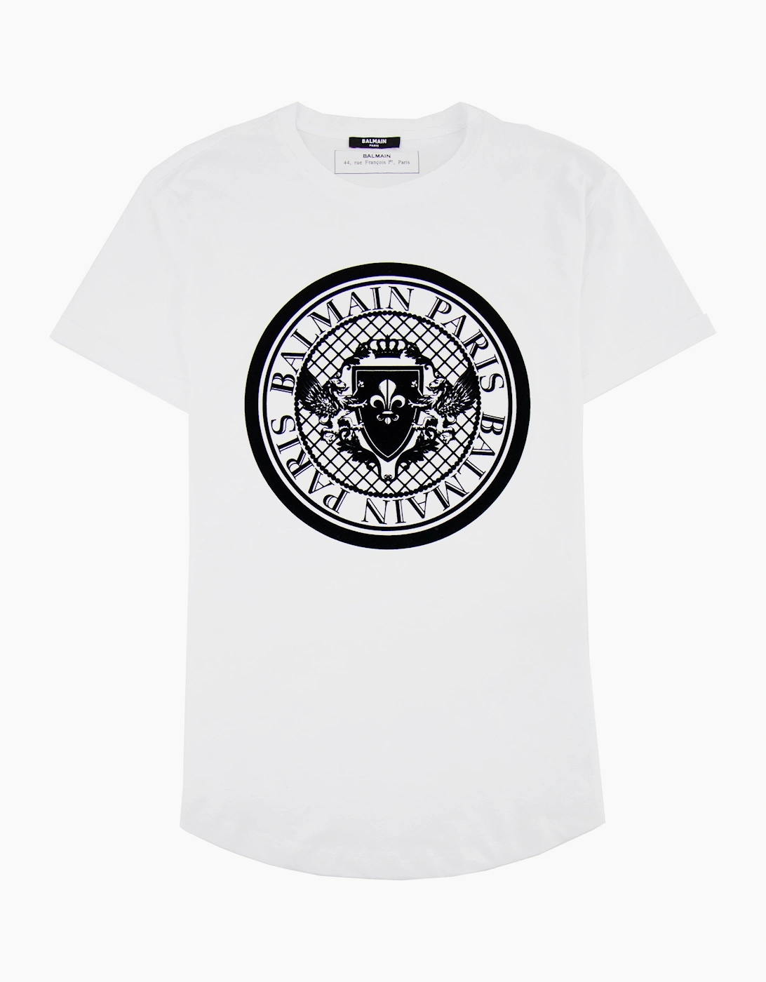 Balmain Cotton T-shirt With Velvet Medallion White