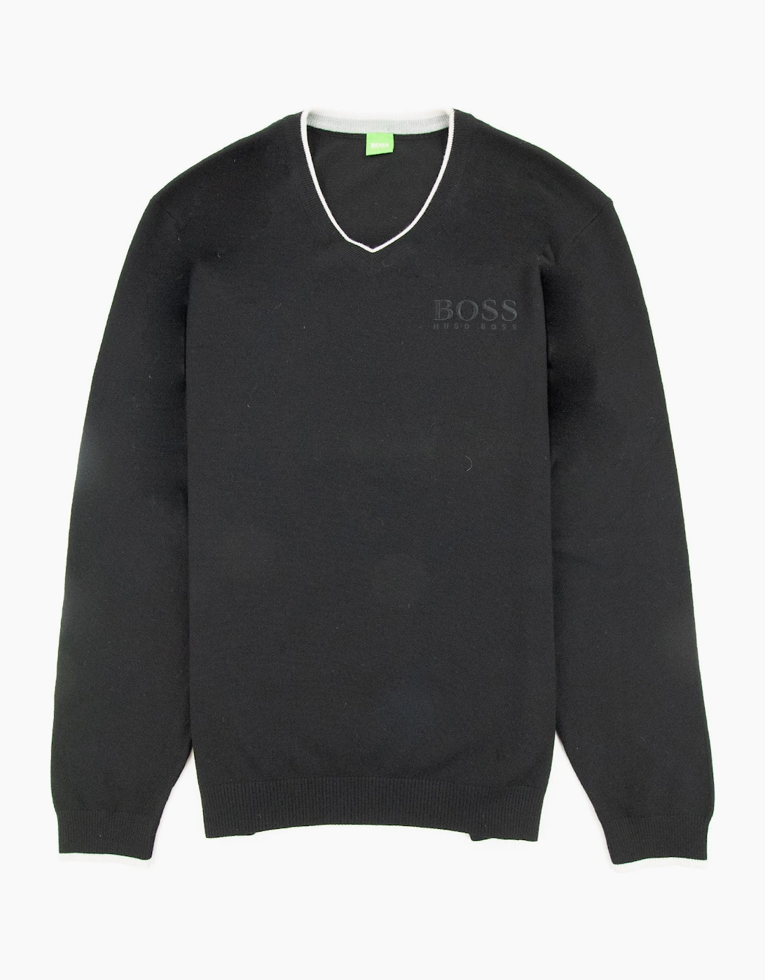 Hugo Boss V Neck Knitted Sweatshirt Black, 3 of 2