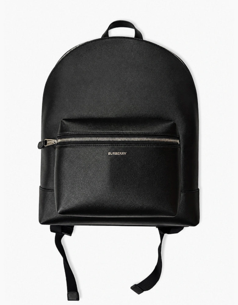 Burberry Jeff Mens Leather Backpack -  Black Grain