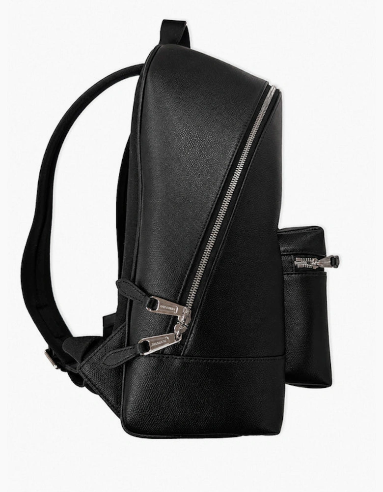 Burberry Jeff Mens Leather Backpack -  Black Grain