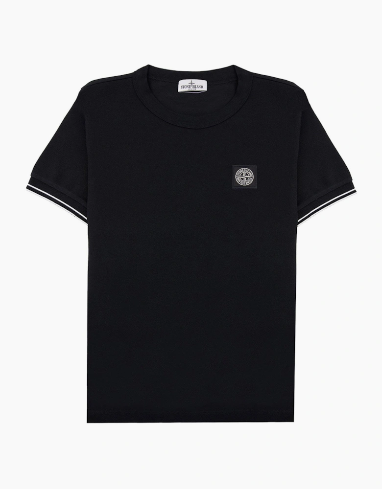 Stone Island Junior 2100001 Light Cotton Compass Patch T Shirt Black V0029
